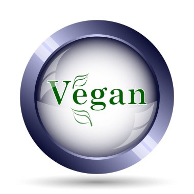 Vegan simgesi. Beyaz arka plan üzerinde Internet düğmesi