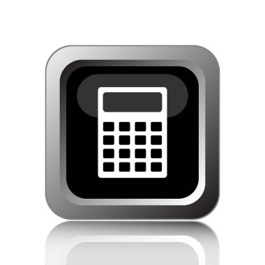 Hesap makinesi simge. Beyaz arka plan üzerinde Internet düğmesi