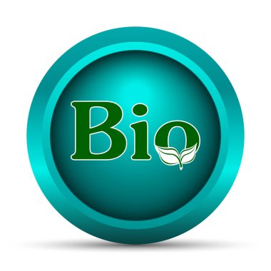 Biyo simgesi. Beyaz arka plan üzerinde Internet düğmesi