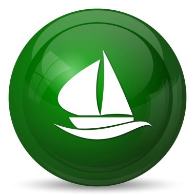 Yelkenli simgesi. Beyaz arka plan üzerinde Internet düğmesi