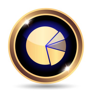 Grafik pasta simgesi. Beyaz arka plan üzerinde Internet düğmesi