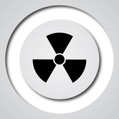 Radyasyon simgesi. Beyaz arka plan üzerinde Internet düğmesi