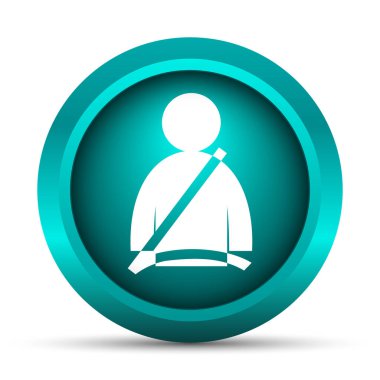Emniyet kemeri simgesi. Beyaz arka plan üzerinde Internet düğmesi