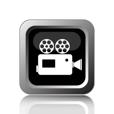 Video kamera simgesi. Beyaz arka plan üzerinde Internet düğmesi