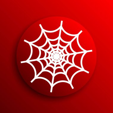 Örümcek web simgesi. Beyaz arka plan üzerinde Internet düğmesi
