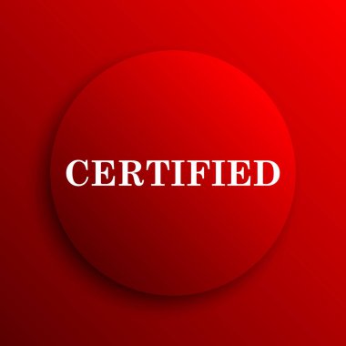 Sertifikalı simgesi. Beyaz arka plan üzerinde Internet düğmesi