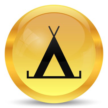 Çadır simgesi. Beyaz arka plan üzerinde Internet düğmesi