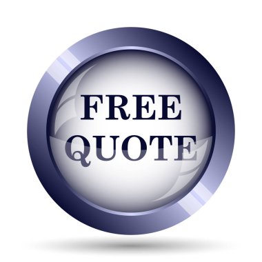 Ücretsiz fiyat teklifi simgesi. Beyaz arka plan üzerinde Internet düğmesi