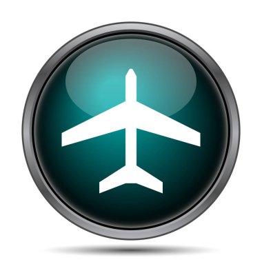 Uçak simgesi. Beyaz arka plan üzerinde Internet düğmesi