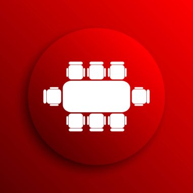 Tablo simgesi toplantı iş. Beyaz arka plan üzerinde Internet düğmesi