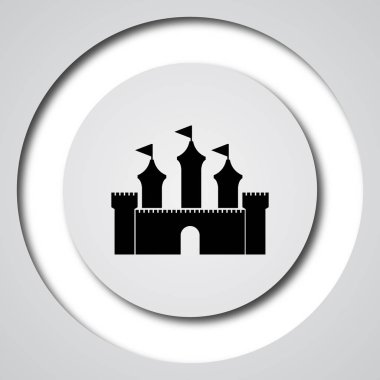 Kale simgesi. Beyaz arka plan üzerinde Internet düğmesi