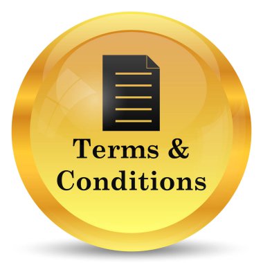 Şartlar ve koşullar simgesi. Beyaz arka plan üzerinde Internet düğmesi