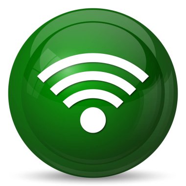 Kablosuz işareti simgesi. Beyaz arka plan üzerinde Internet düğmesi