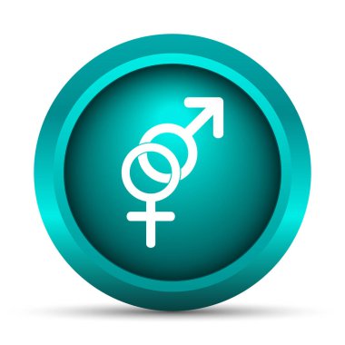 Seks simgesi. Beyaz arka plan üzerinde Internet düğmesi