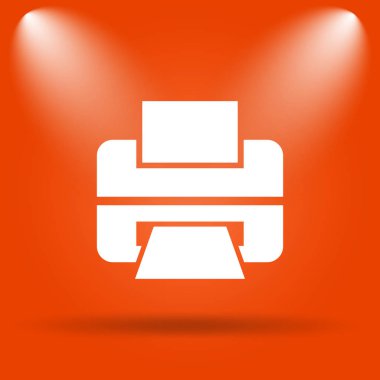 Yazıcı simgesi. Internet düğmesini turuncu zemin üzerine