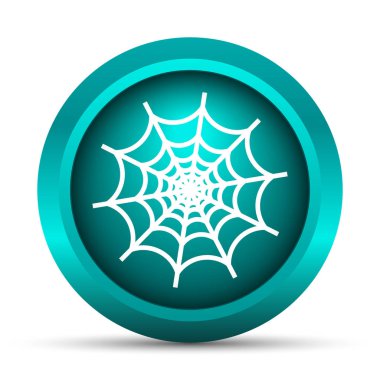 Örümcek web simgesi. Beyaz arka plan üzerinde Internet düğmesi