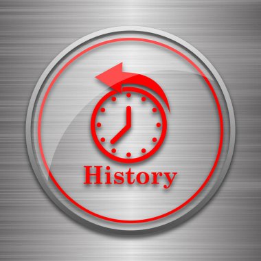 Tarihi simgesi. Metalik arka plan üzerinde Internet düğmesi