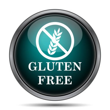 Gluten ücretsiz simge. Beyaz arka plan üzerinde Internet düğmesi