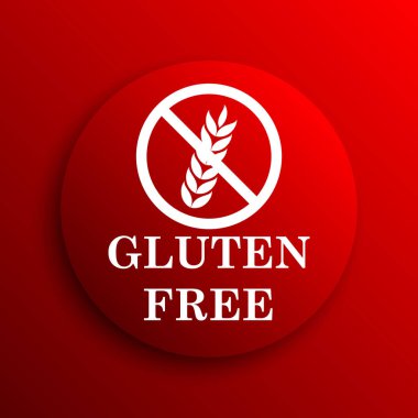 Gluten ücretsiz simge. Beyaz arka plan üzerinde Internet düğmesi