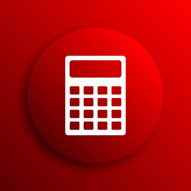 Hesap makinesi simge. Beyaz arka plan üzerinde Internet düğmesi