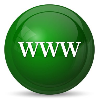 Www simgesi. Beyaz arka plan üzerinde Internet düğmesi