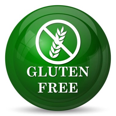 Gluten ücretsiz simge. Beyaz arka plan üzerinde Internet düğmesi
