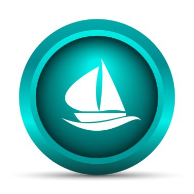 Yelkenli simgesi. Beyaz arka plan üzerinde Internet düğmesi