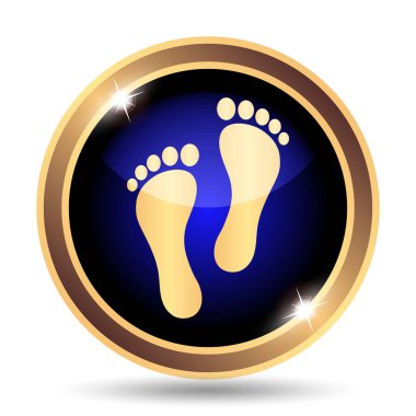 Ayak yazdırma simgesi. Beyaz arka plan üzerinde Internet düğmesi