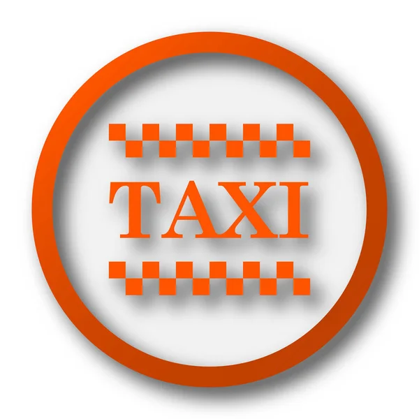 Taxi Ikonen Internet Knappen Vit Bakgrund — Stockfoto