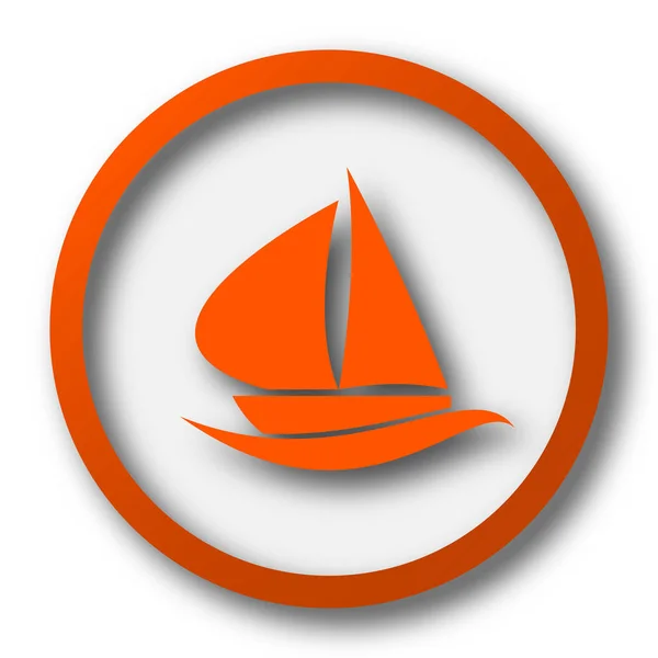 ヨットのアイコン 白い背景の上のインター ネット ボタン — ストック写真