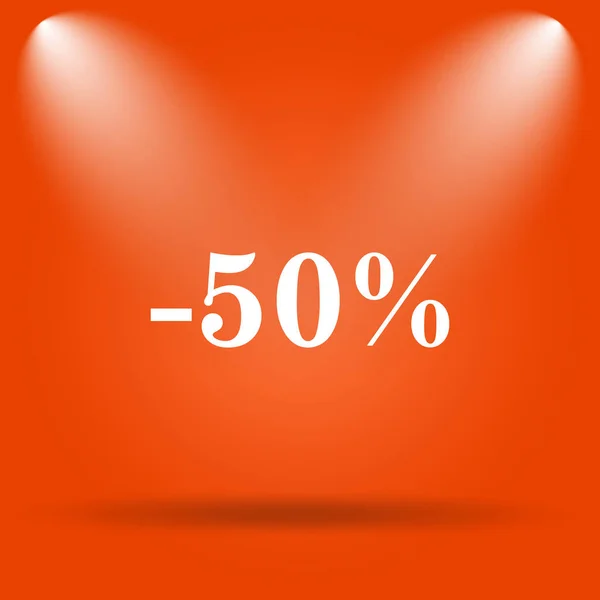 Percent Discount Icon Internet Button Orange Background — Stock Photo, Image