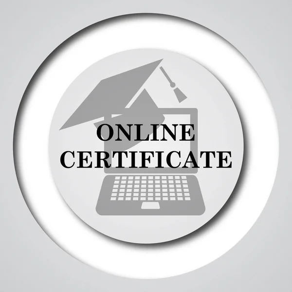 Icono Certificado Línea Botón Internet Sobre Fondo Blanco — Foto de Stock