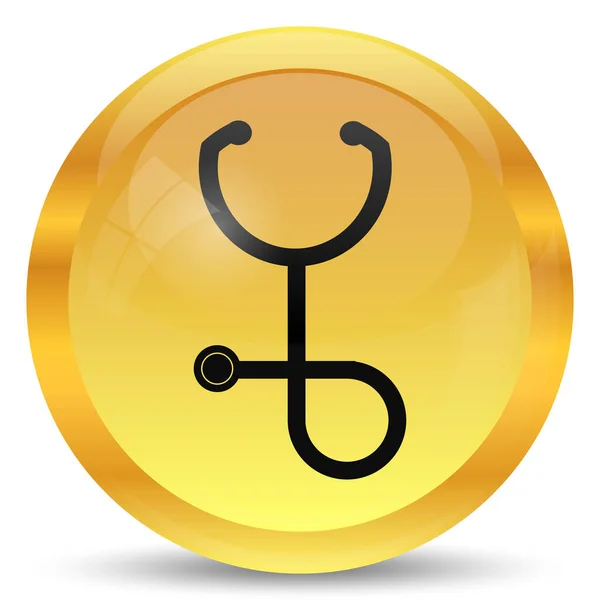 Stethoscope Icon Internet Button White Background — Stock Photo, Image