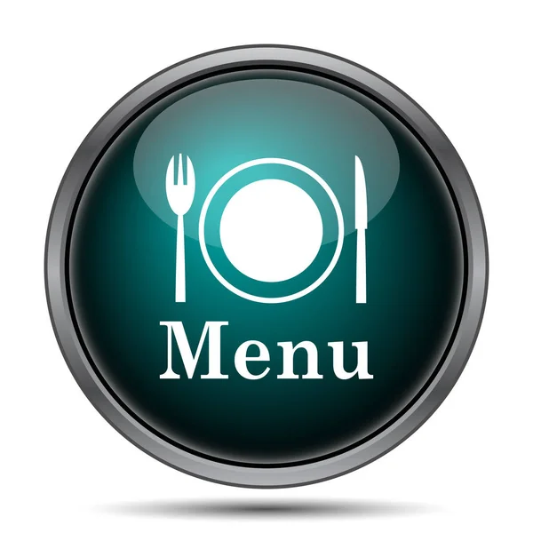 Ícone Menu Botão Internet Fundo Branco — Fotografia de Stock