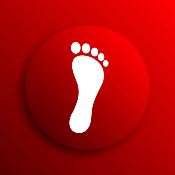 Foot Print Icon Internet Button White Background — Stock Photo, Image