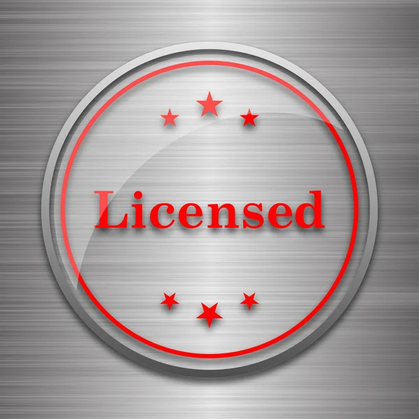 Licensed icon. Internet button on metallic background