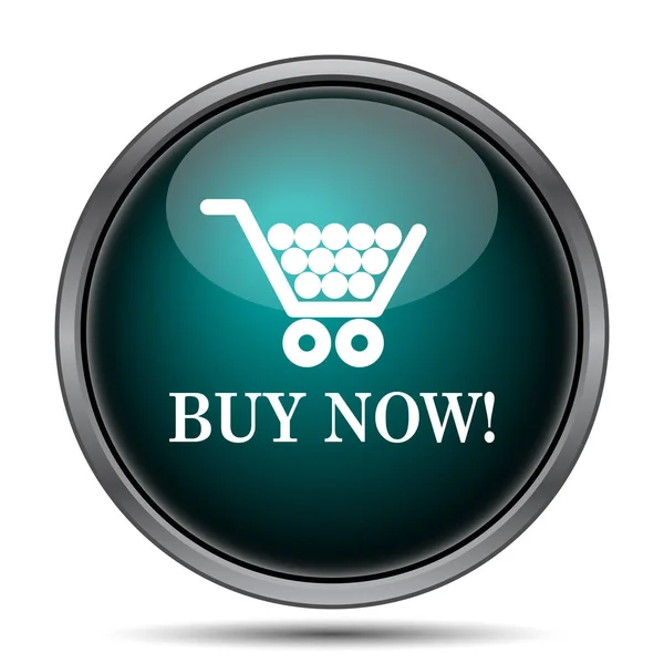 Buy Now Shopping Cart Icon Internet Button White Background — Stock Photo, Image