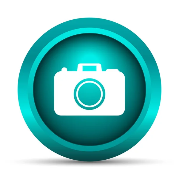 Icona Della Fotocamera Fotografica Pulsante Internet Sfondo Bianco — Foto Stock