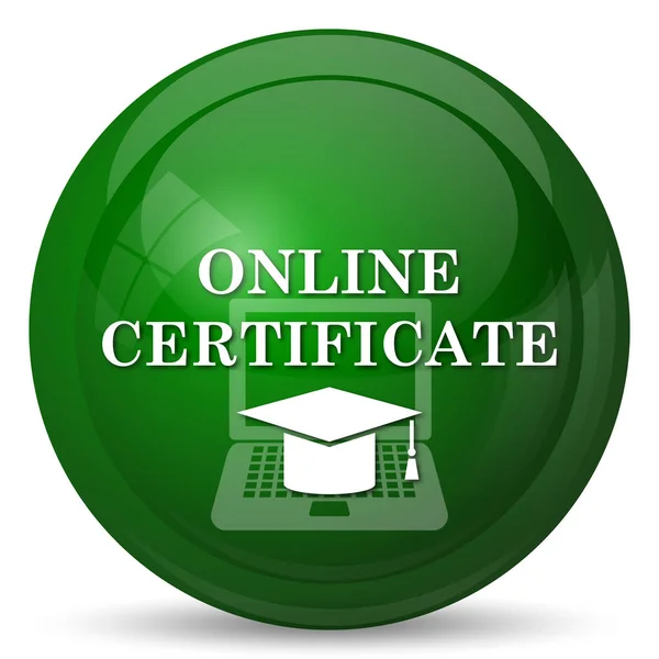 Ikona Certifikátu Režimu Online Internet Tlačítko Bílém Pozadí — Stock fotografie