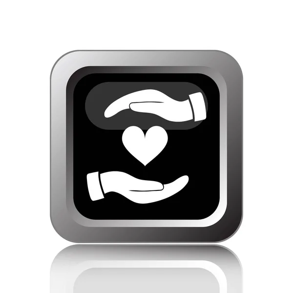 Hands holding heart icon — Stock Photo, Image