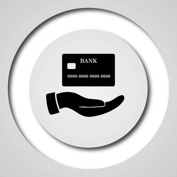 Mano celebración tarjeta de crédito icono —  Fotos de Stock