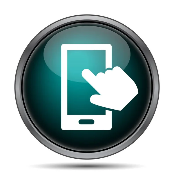 Smartphone Hand Icon Internet Button White Background — Stock Photo, Image