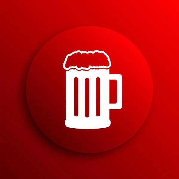 Icono Cerveza Botón Internet Sobre Fondo Blanco —  Fotos de Stock