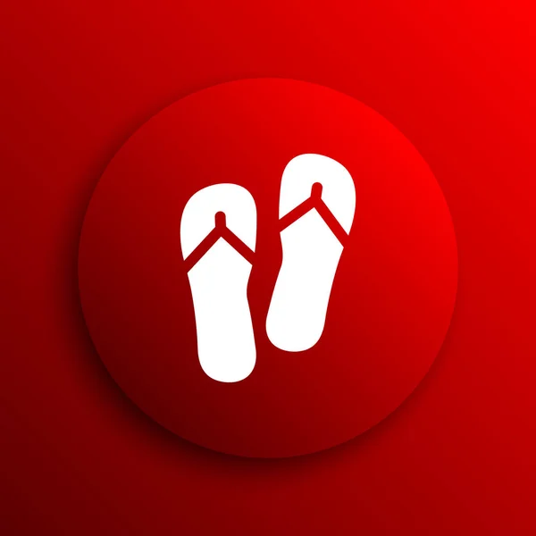 Slippers Pictogram Internet Knop Witte Achtergrond — Stockfoto