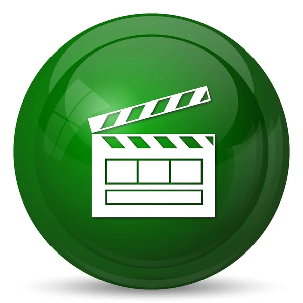 Ícone Cinema Botão Internet Fundo Branco — Fotografia de Stock
