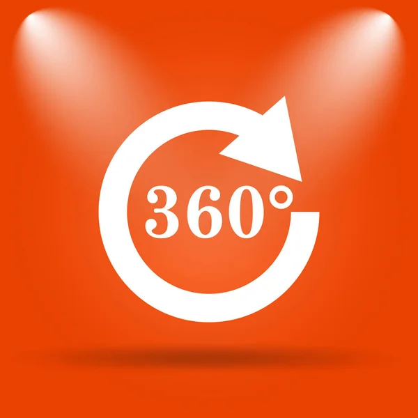 Recarregar Ícone 360 Botão Internet Fundo Laranja — Fotografia de Stock