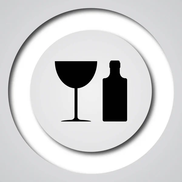 Bottle and glass icon — Stock Photo, Image