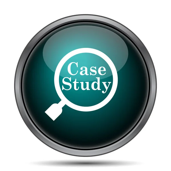 Case Study Icon Internet Button White Background — Stock Photo, Image