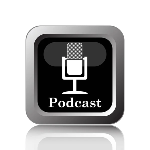 Podcast Icon Internet Button White Background — Stock Photo, Image