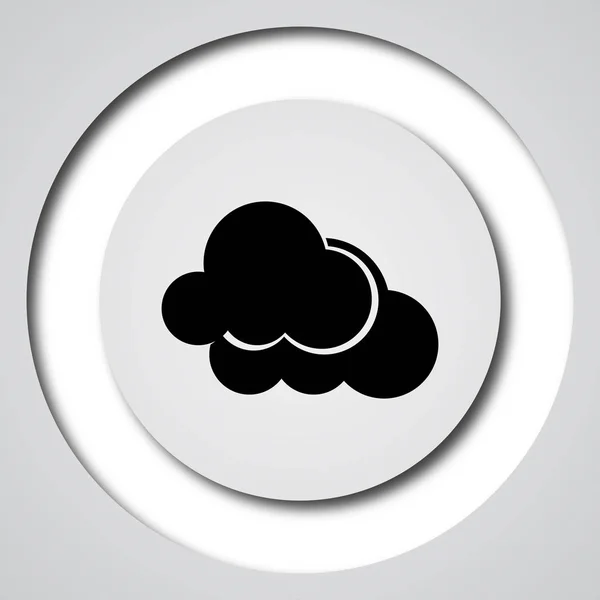 Wolken Pictogram Internet Knop Witte Achtergrond — Stockfoto